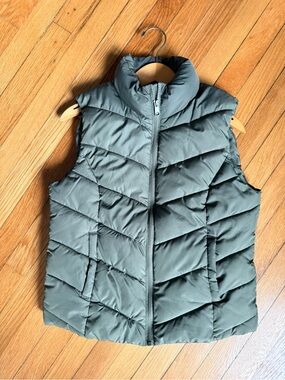 Cole Haan Olive Green Quilted Puffer Vest